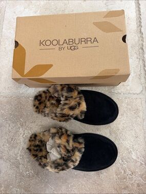 NEW IN BOX Koolaburra W Milo Cheetah Slip-On Mule - Brown/Black SIZE 7